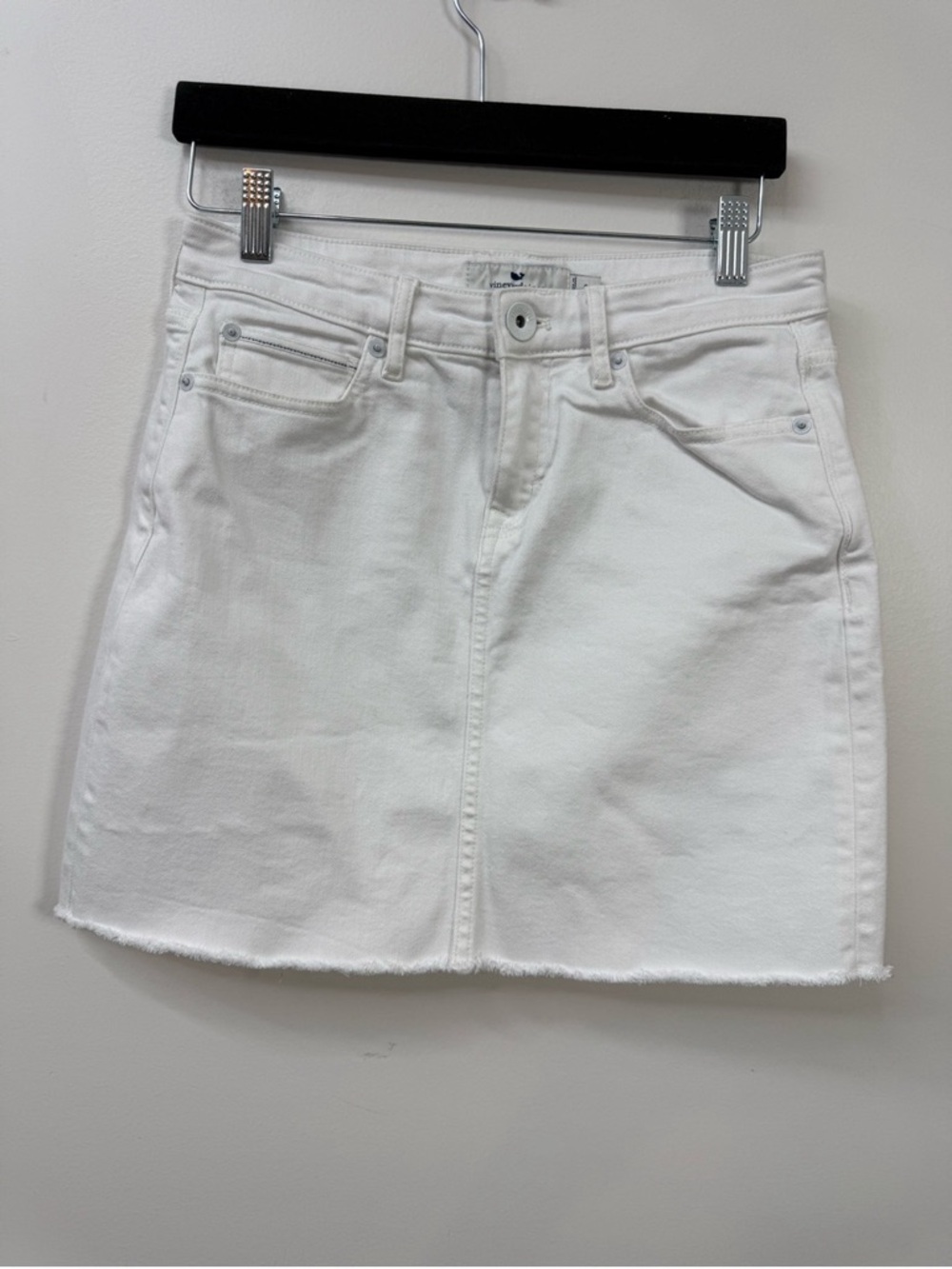 White Denim A-Line Mini Skirt